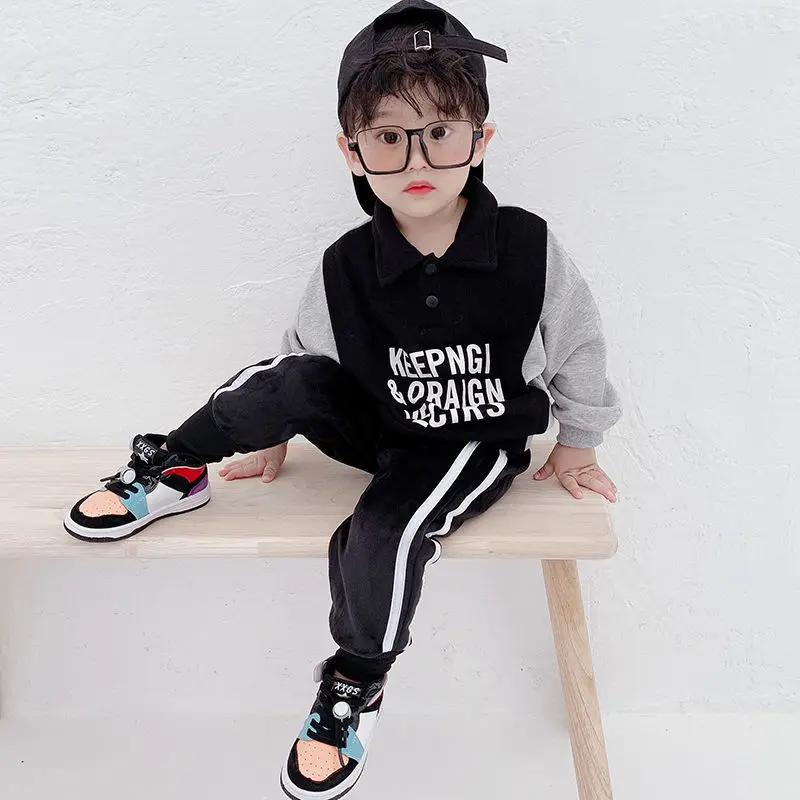 

2021 Boys And Girls Plus Velvet Pants Plus Velvet Girls Spring And Autumn Children's Casual Sport Trousers