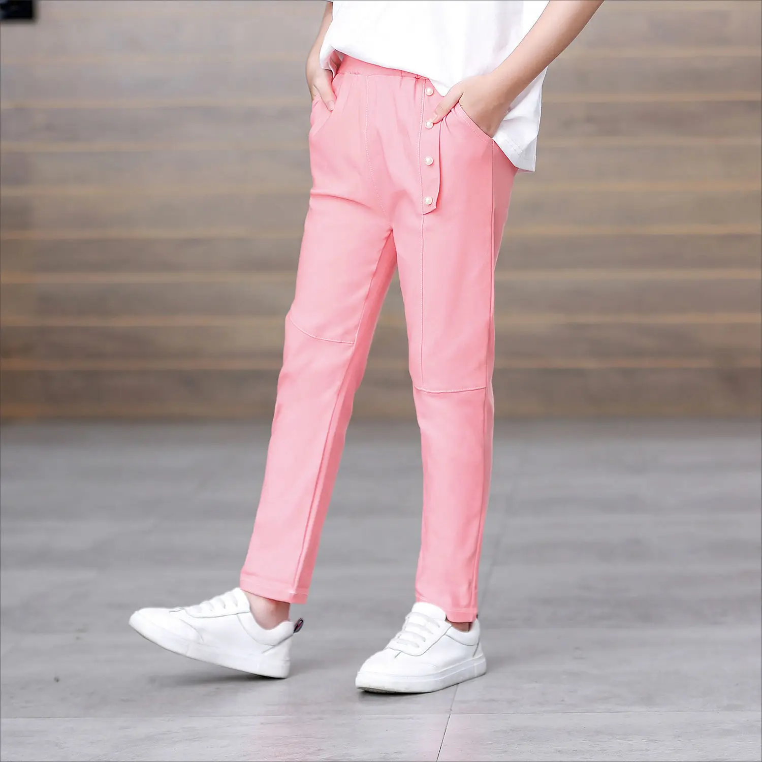 

Girls' trousers summer clothes children's self-cultivation big children 2021 new summer cropped pants leggings pencil pants