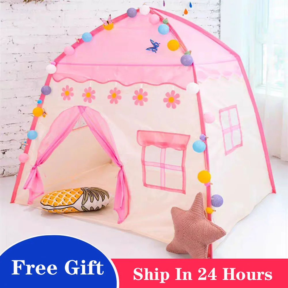 Portable Children’s Tent Teepee Folding Kids Tipi Indoor Outdoor Girls Princess Castle Baby Play Game House Tent Birthday Gift folding tipi children tent play house lovely girls princess castle outdoor indoor playhouse waterproof toy tents for kids gifts