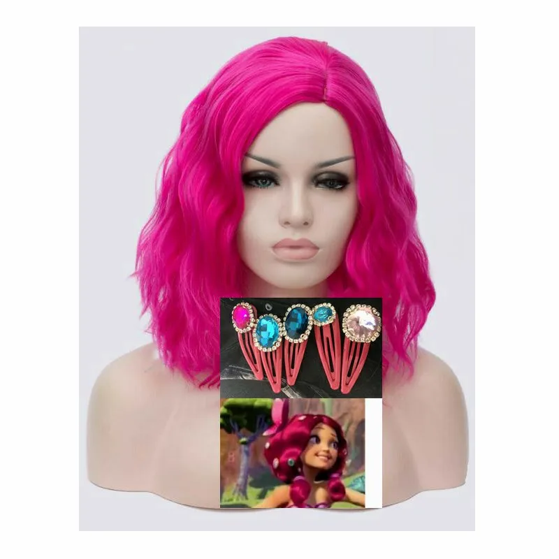 short wig with pins Комплекты одежды для детей; Миа; маскарадные костюмы на Хэллоуин для девочек; Миа и я; парик для дня рождения; карнавальный парик; Миа; заколки для волос - Цвет: short wig with pins