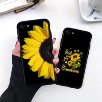 sunflower phone case for iphone 11pro max se 2020 8 plus black soft silicone tpu back cover for iphone xr case 6s 7 8 xs