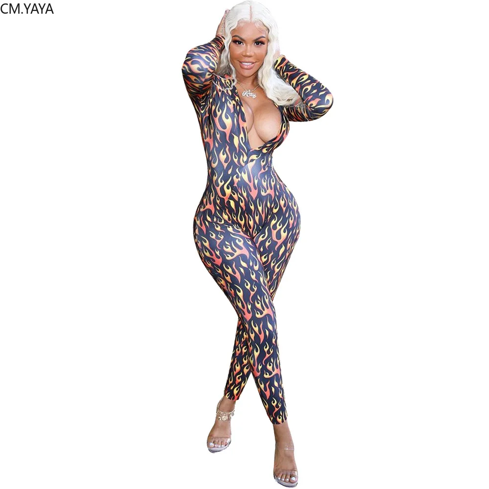 Женский Облегающий комбинезон на молнии с принтом зебры и длинным