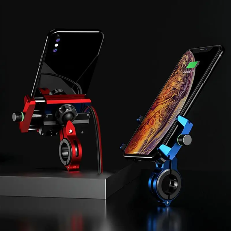 

Aluminum Alloy Motorbike Bracket Mounts Holders With USB Charger For Phones
