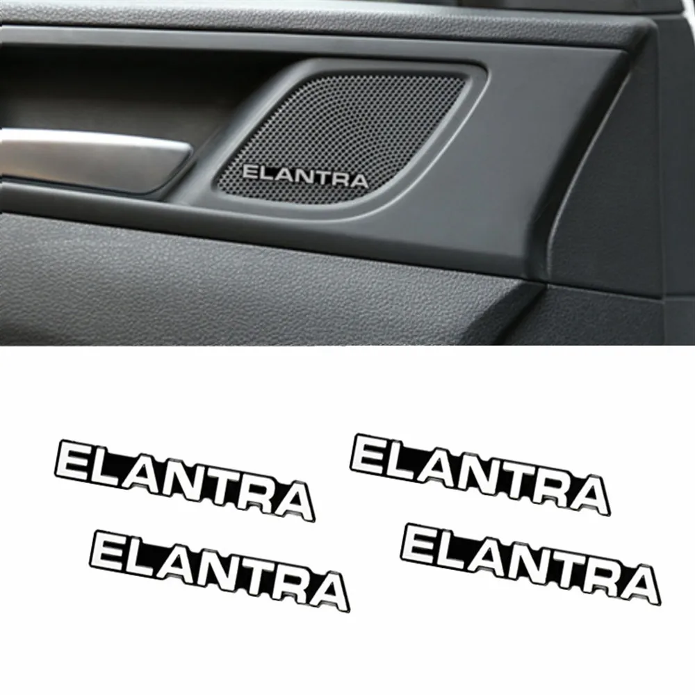 4 шт. Автомобильная декоративная 3D алюминиевая эмблема наклейка для Hyundai Elantra Tucson