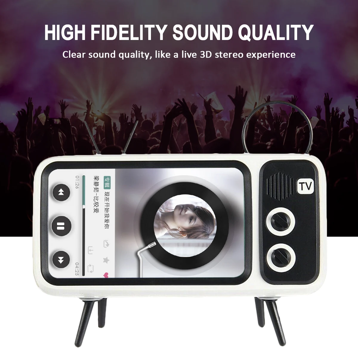 Беспроводной Bluetooth спикер телефон доки Ретро ТВ держатель мобильного телефона Bluetooth аудио Поддержка карты памяти беспроводной Bluetooth аудио