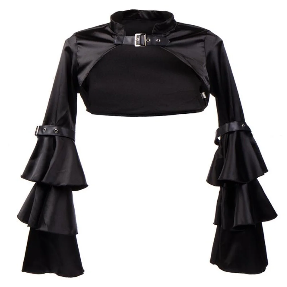 Женская готическая куртка в стиле стимпанк укороченный топ с асимметричным