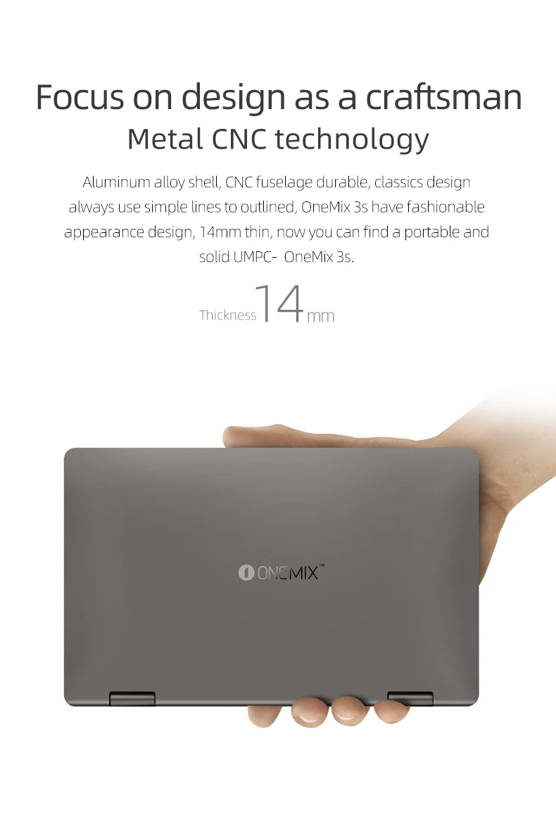 OneMix 3S Platinum 8," 2560*1600 карман ноутбук с процессором Intel Core i7 8500Y 16G 512G Клавиатура с подсветкой 2-в-1 планшетный ПК Win10, Bluetooth, выход HDMI