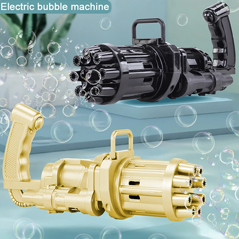 

Kids Automatic Gatling Bubble Gun Toys Summer Soap Water Bubble Machine 2-in-1 Electric Bubble Machine For Children Gift Toys