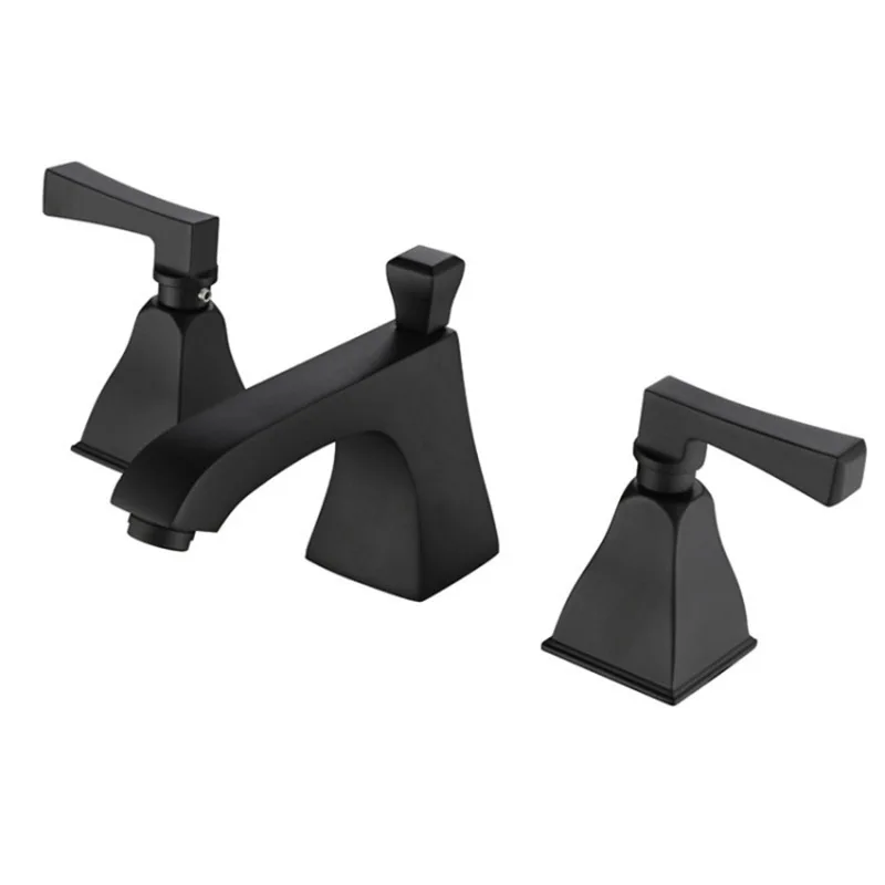 Benefit Margin Full Copper Three-piece European Golden Chrome Color Black Bathtub Faucet 3 Paper Set Separation Type Basin | Обустройство