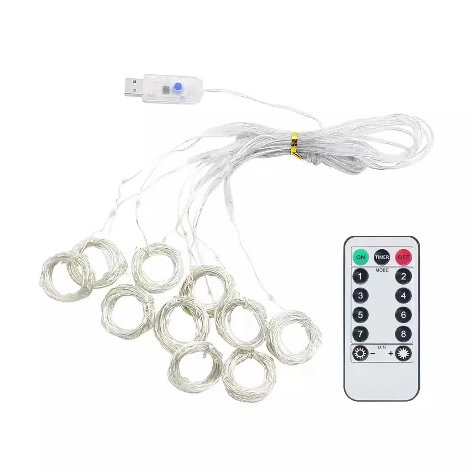 

3M 300Leds Remote Control Curtain Fairy Lights USB String Wall Light Christmas Wedding Ramadan Decoration for Home