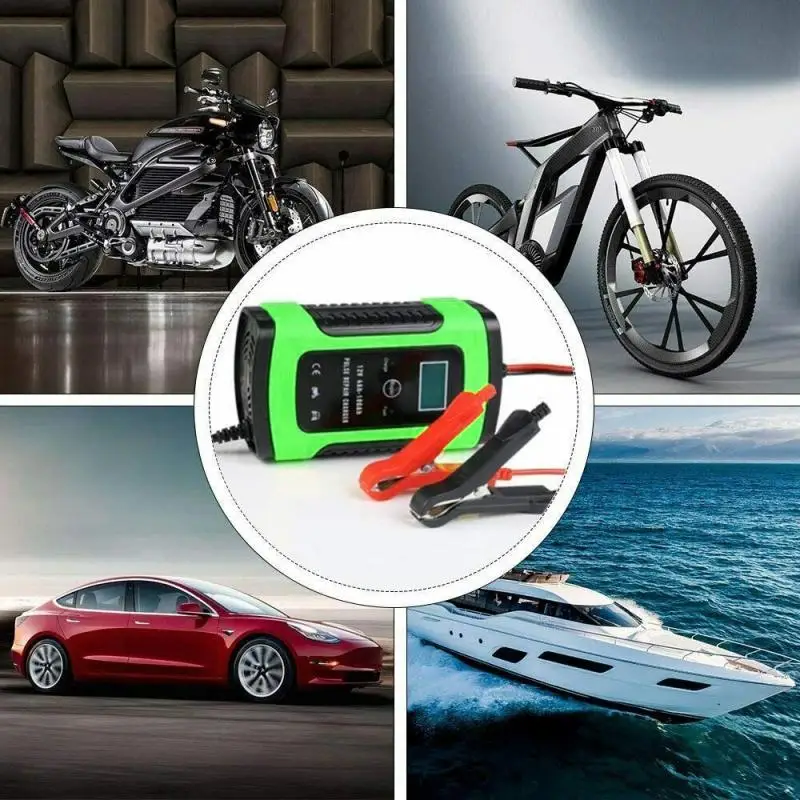 Полностью автоматическое зарядное устройство для мотоцикла и автомобиля 12 В 6A