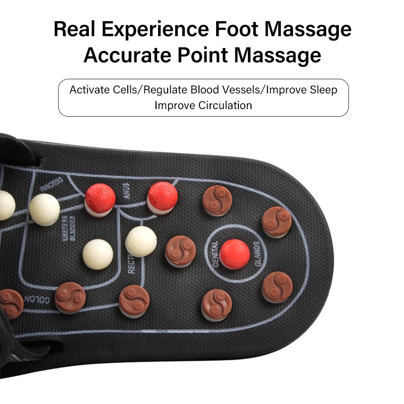 

Getyoursave Feet Massage Slippers Foot Reflexology Acupuncture Therapy Massager Walk Stone Shoes Cobblestone