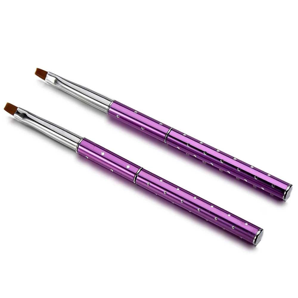 Складная плоская акриловая кисть для дизайна ногтей в горошек #4 #6 #8 кристальная