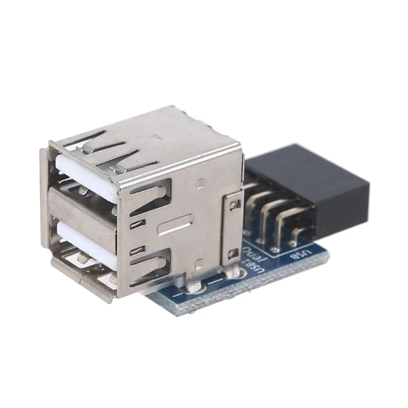 

USB 2.0 Motherboard Header 9pin Motherboard to 2 Ports USB 2.0 Dual USB A 9 Pin Female Adapter Converter