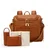 Brown Из искусственной кожи для детских пеленок, памперсов сумка рюкзак+ пеленальный коврик+ коляски для прогулочной коляски+ бурильного замка+ косметичка - Цвет: Brown