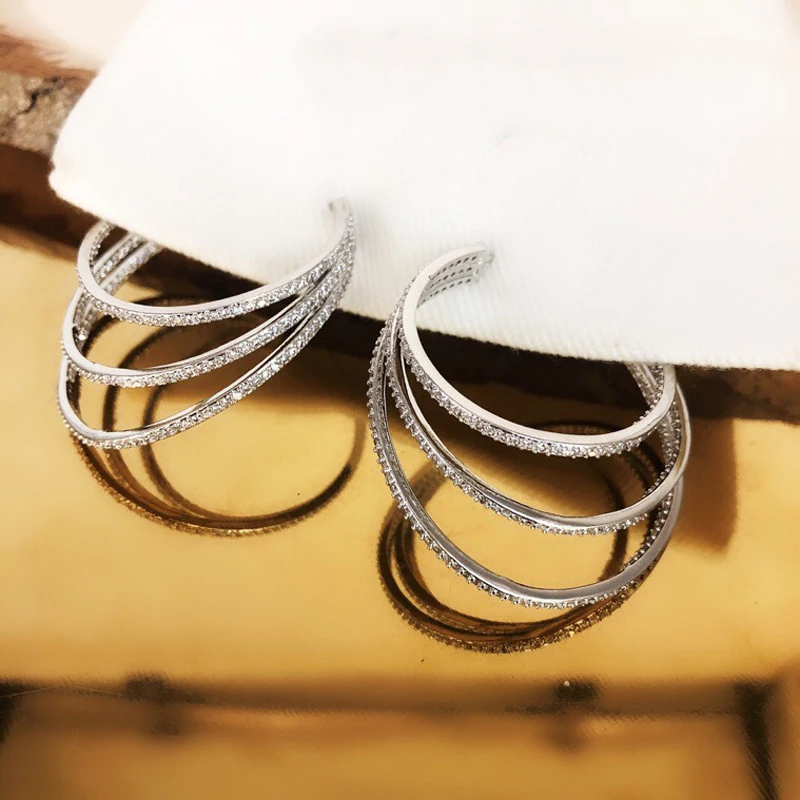 

Silver Color Earrings Trendy Circle Earrings for Women Party Jewelry