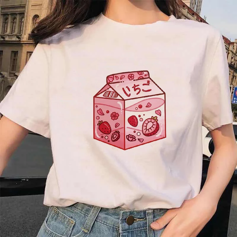 Kawaii персиковая Футболка Harajuku Женская Ullzang Peachy маленькая Свежая футболка