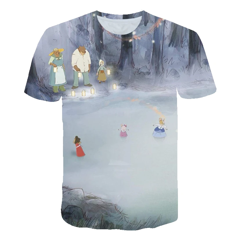 

Funny Animal Bear print Short-Sleeved Comfortable Breathable O-Neck Children's Pullover T-Shirt 2021 Summer New Trend Top