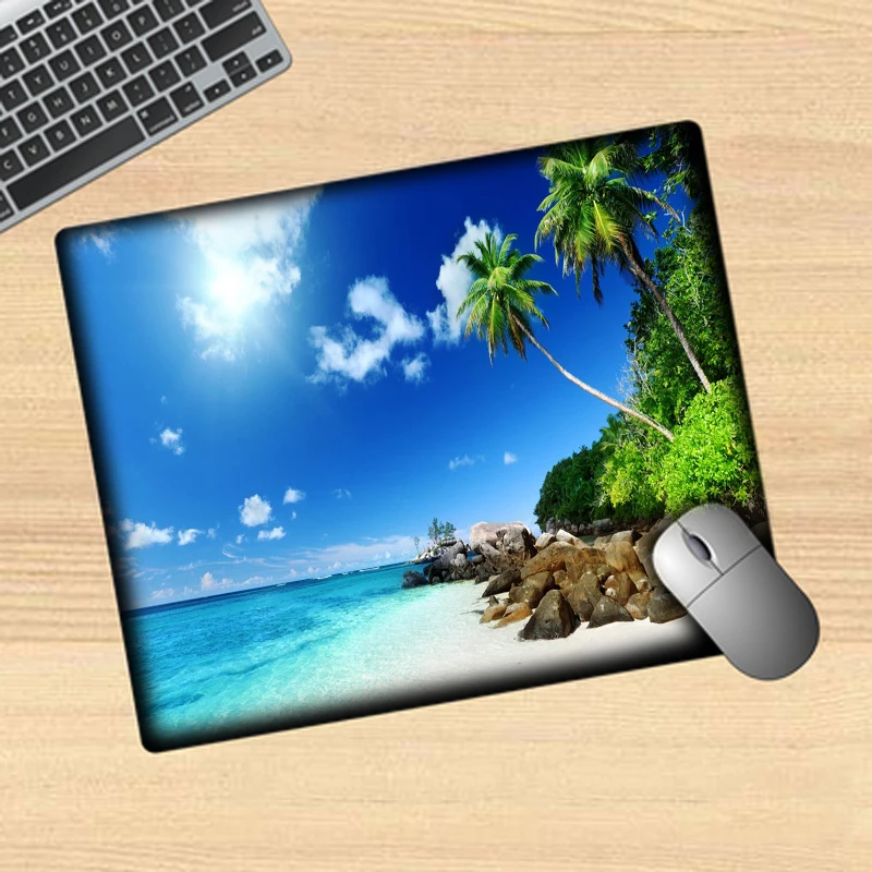 

Yu Zuoan anime beach landscape non-slip office notebook mouse pad mouse pad rubber S small computer desk mat desk mouse pad