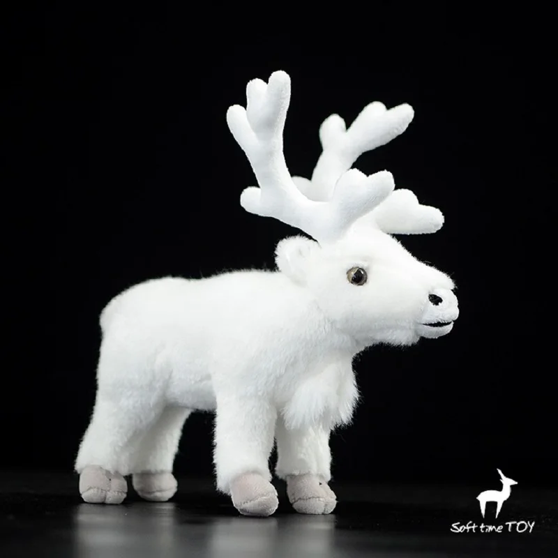 

lifelike toy Nordic reindeer plush toy about 24cm white deer soft doll baby toy Christmas gift h1855