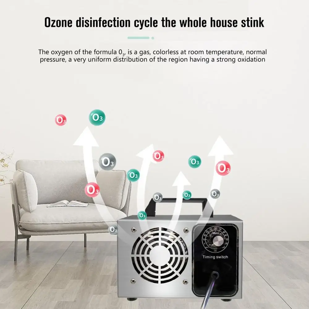 

Ozone Generator 28g/h Ozone Machine Stainless steel Air Purifier Air cleaner Disinfection Sterilization Cleaning Formaldehyde
