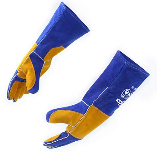 

Leather forging/Mig/stick welding gloves heat/fire resistance, oven/grill/fireplace/stove/stove/pot holder/Tig welder/Mig/BBQ