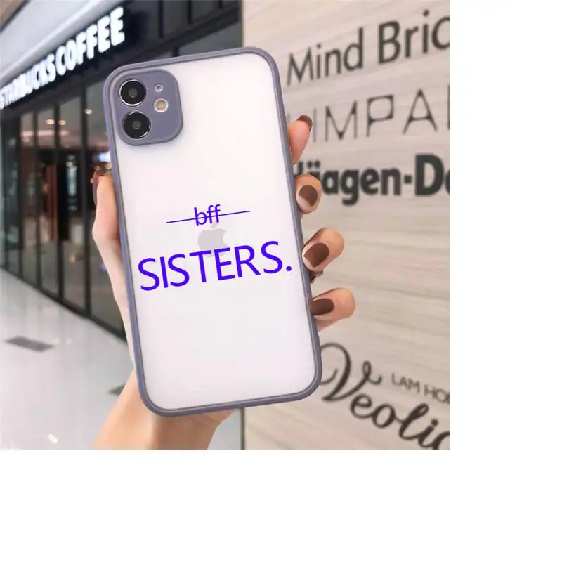 

bff Sisters Phone Cases Matte Transparent for iPhone 7 8 11 12 s mini pro X XS XR MAX Plus cover funda