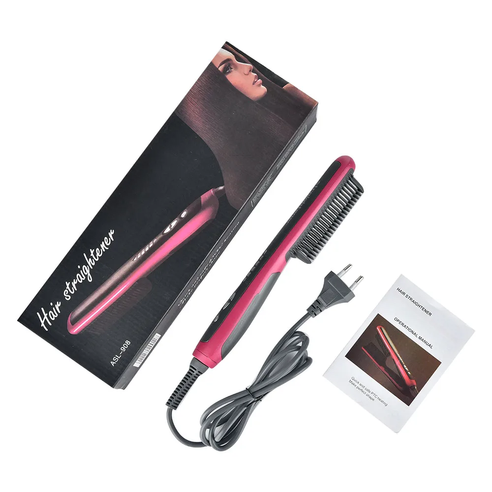 

Multifunctional Hair Straightener Brush Styling Hot Comb Heated Ceramic Electric Beard Straightener Irons Straightening Brush