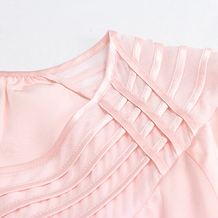 100% Silk Pajamas Women's 2PCS Sleepwear Suit Silky Lace Patchwork Perspective Pijamas Nightgown Female Sexy Loose Home Clothes