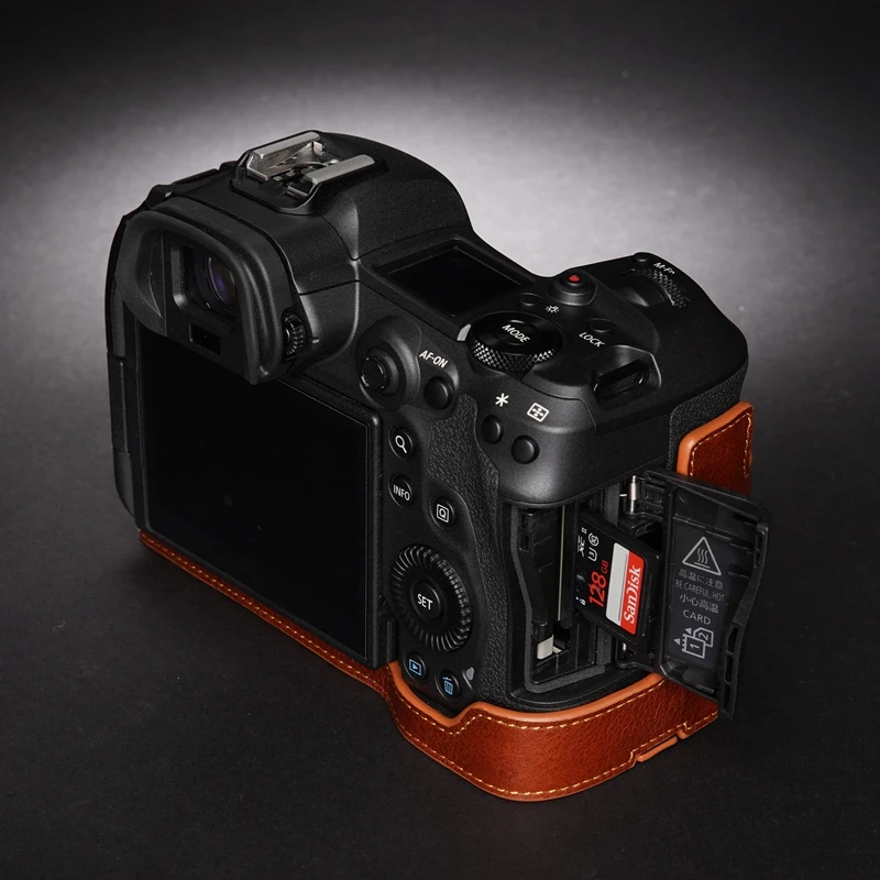 

Genuine Leather Camera Bag Eos R5 R6 Leather Cover Protective Case Handle Handmade Cowhide for Canon Eosr5