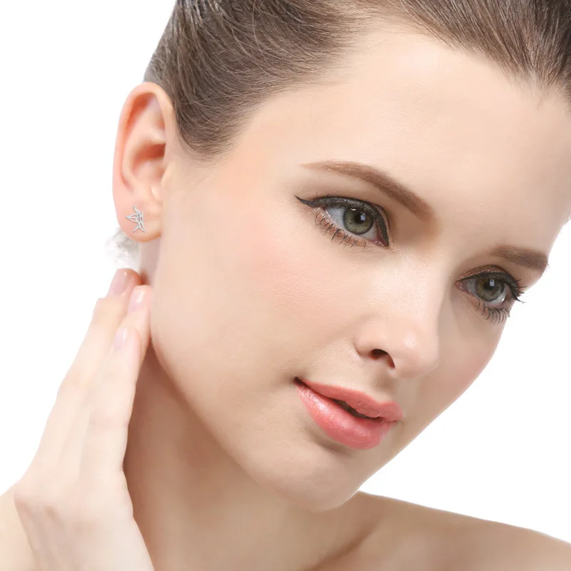 

Jellystory New Earrings for Women 925 Sterling Silver Fashion Simple Geometric shape Stud Earring Wedding Gift Jewelry wholesale