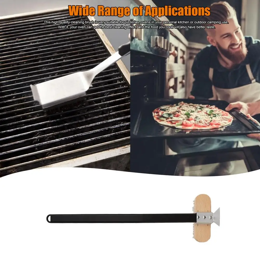 

40cm Pizza Oven Brush Cleaning Brush Kitchen Oven Cleaning Brush Scraper Household Oven Cleaner With Handel