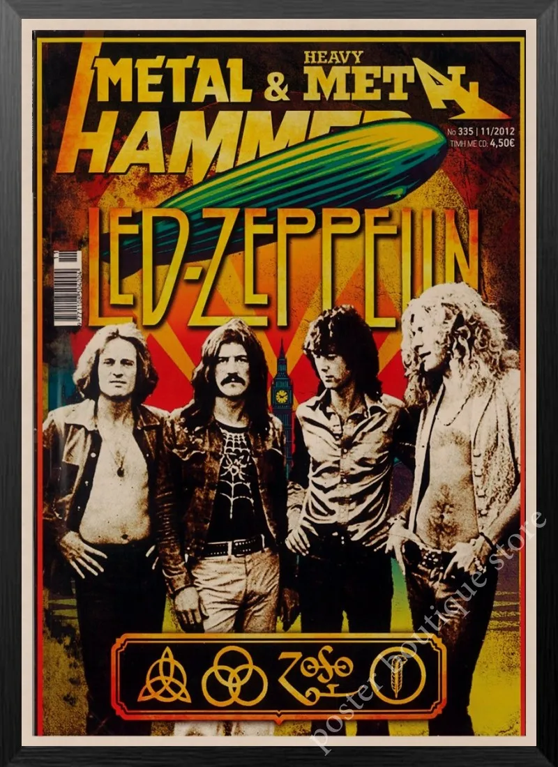 14 Светодиодный плакат Zeppelin Rock Music, Jimmy Page, rober Plant, винтажный домашний декор, настенные наклейки, 9 процентов/5 - Цвет: 14
