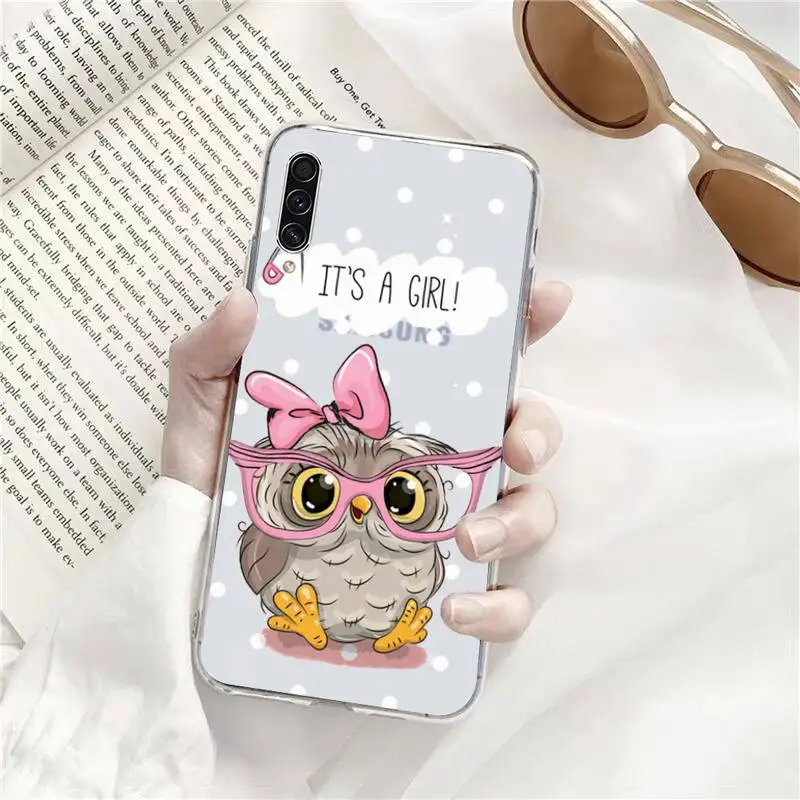 

Baby Cute Owl animal Phone Case Transparent for Samsung A71 S9 10 20 HUAWEI p30 40 honor 10i 8x xiaomi note 8 Pro 10t 11