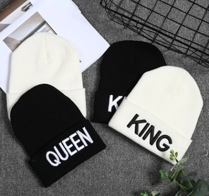 

Autumn And Winter Fashion Knitted Hat King Gueen Word Mother And Child Outdoor Adventure Warm And Warm Trend Hat 2021 New