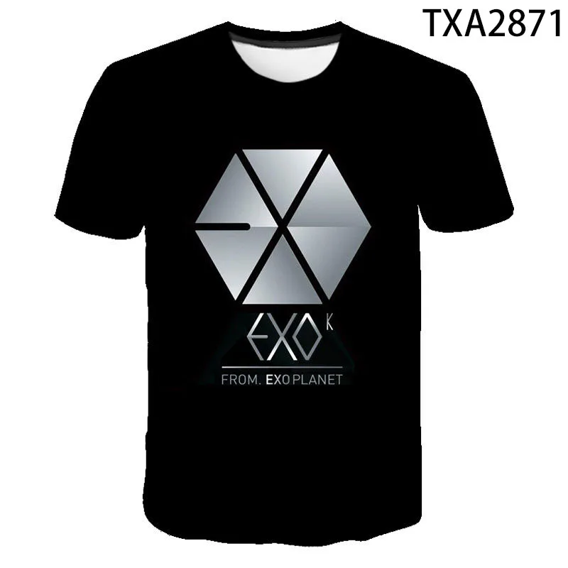Новинка 2020 летние футболки EXO с 3D рисунком Повседневная Уличная одежда для