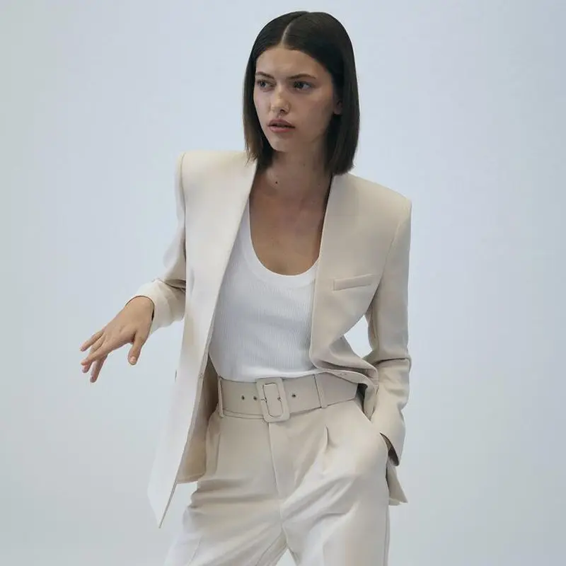 

Unizera 2021 new early autumn new women's no Lapel suit coat