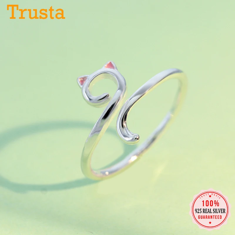 Женское кольцо для кошек Trustdavis однотонное ювелирное изделие из 100% настоящего