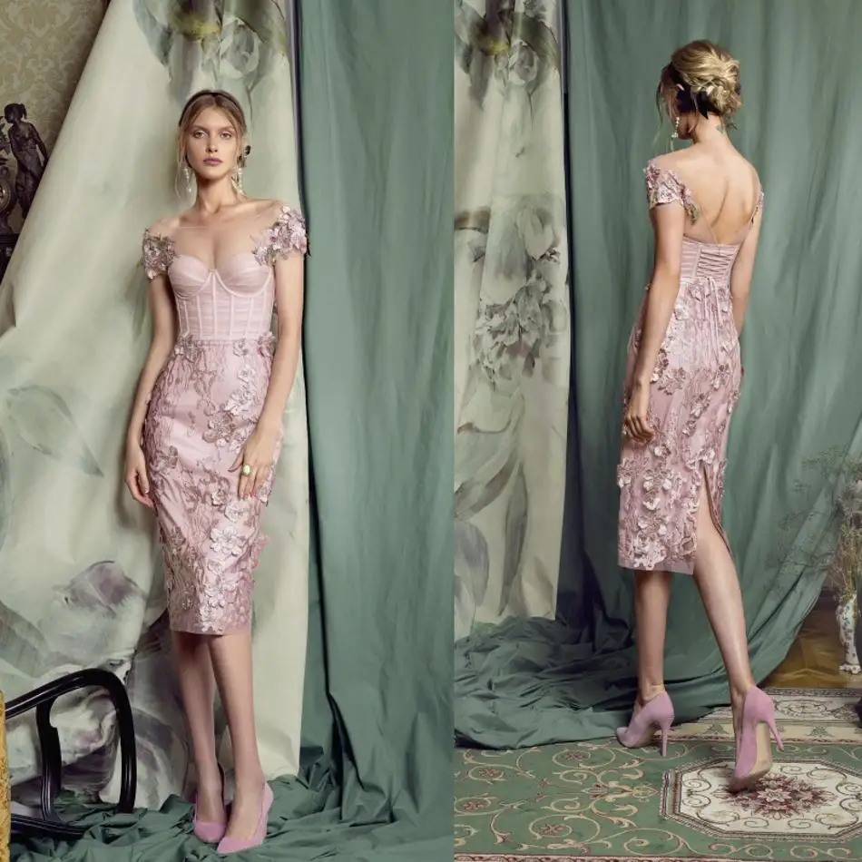 2021 платья для матери невесты вечернее платье с кружевной аппликацией короткими