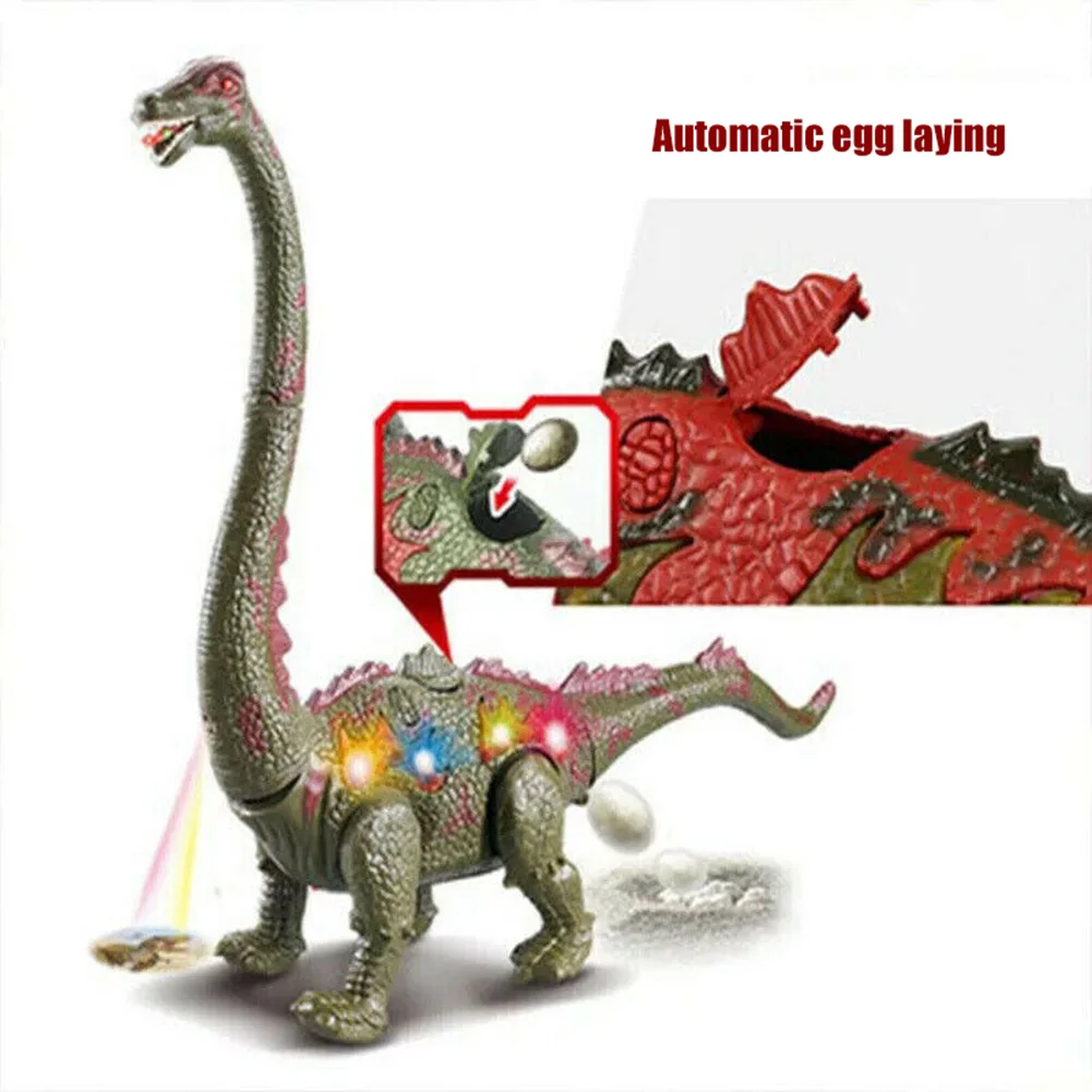 Электрический ходячий динозавр игрушка с длинным горлышком ложные яйца забавная