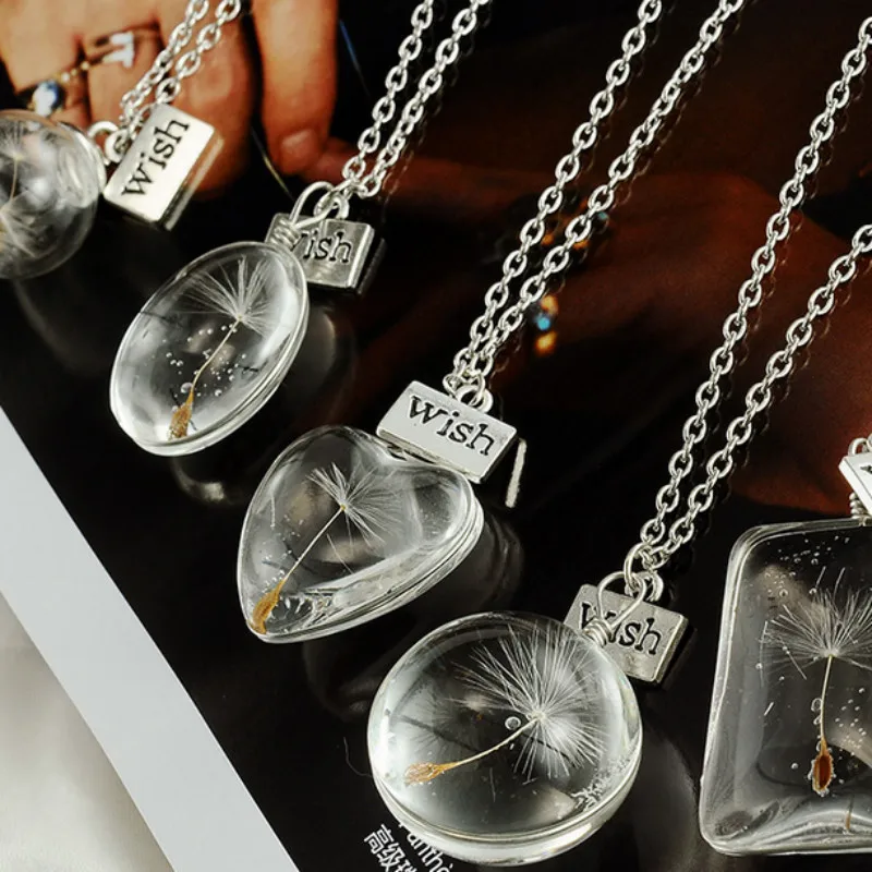 Хрустальный шар для детей или взрослых настоящие семена одуванчика ожерелье