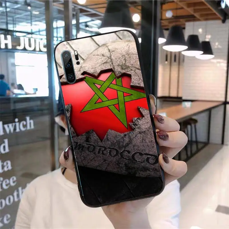 

Morocco Flag Coat Of Arms Phone Case For Huawei Honor nova 5 6 7 A C se 8C 8X 9 C v 20 30 30s P40 5A Y6 II pro PLAY lite E Y7p