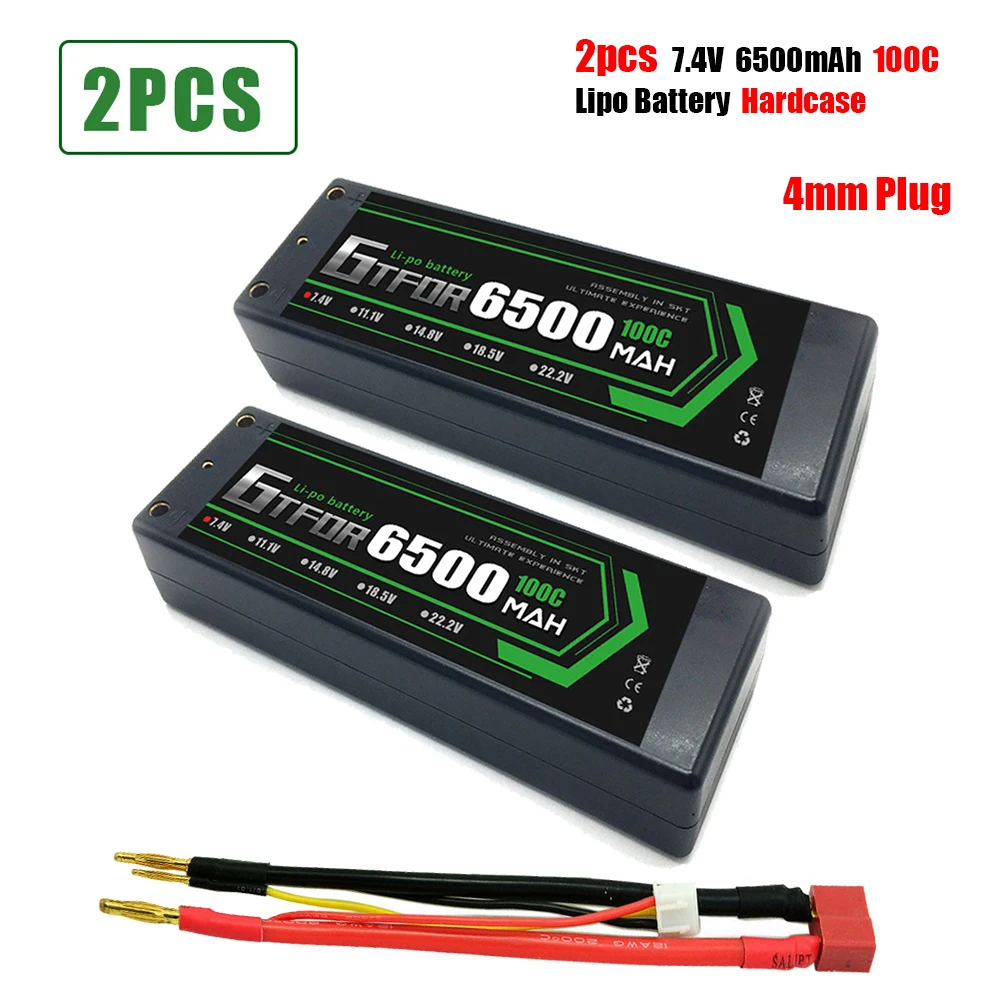 GTFDR 6500mAh 4 мм Lipo батарея 7 V 100C/200C 2S LiPo RC Deans XT60 EC5 для Evader автомобиль грузовик Truggy