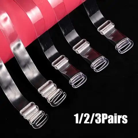 1/2/3 Pairs/set Clear Bra Straps Transparent Invisible Detachable Adjustable Silicone Women's Elastic Belt Intimates Accessories