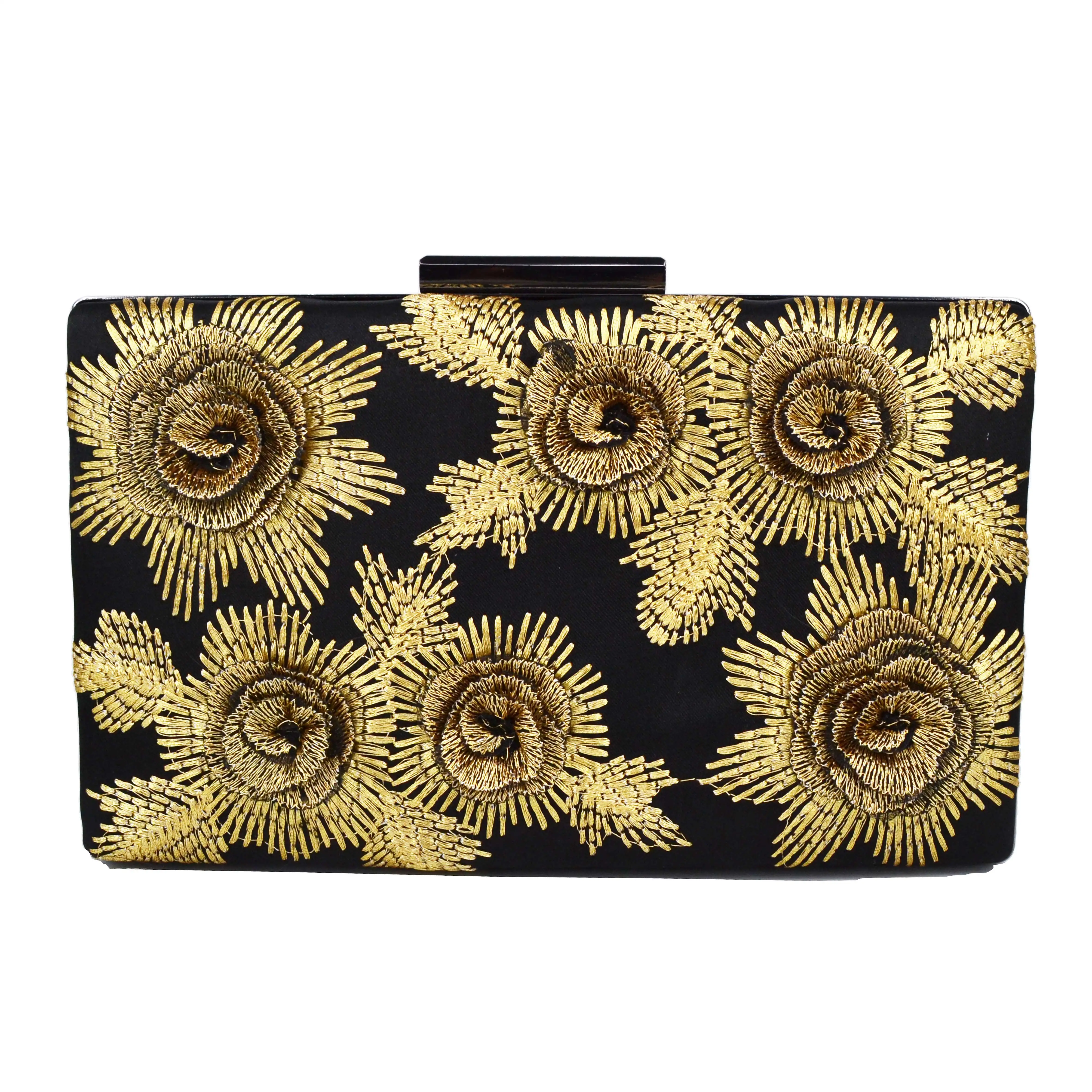 Новейшая модель Цветы кофейного оттенка клатч вечерняя сумочка Модная Джинсовая