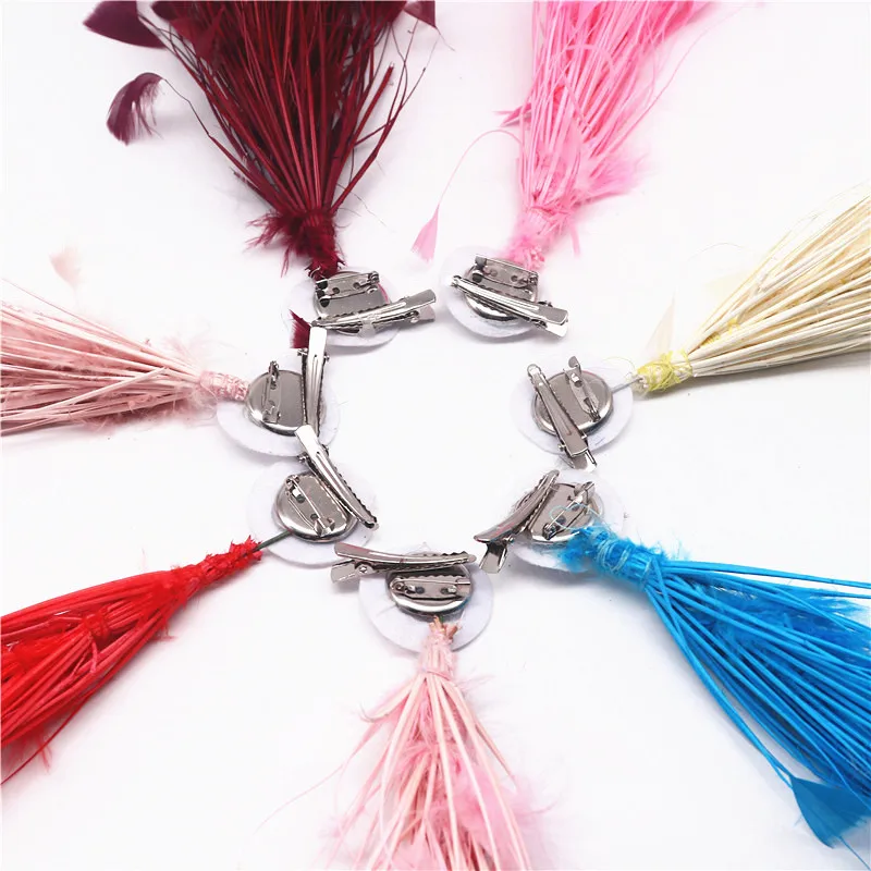 Пушистые перья индейки цветок для головных уборов 28-30 см розовые рукоделия