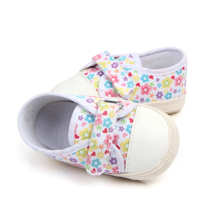 

Newborn Baby Girl Shoes Flowers Printing Applique Prewalker Soft Sole Single Shoes First Walkers Toddler Infants Anti-Slip Shoes