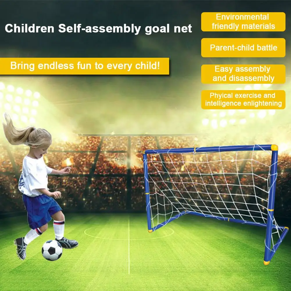 

Kids Sports Soccer Toy Set With Ball Pump Goal Net Football Toy Set For DIY Indoor Outdoor Practice Toys