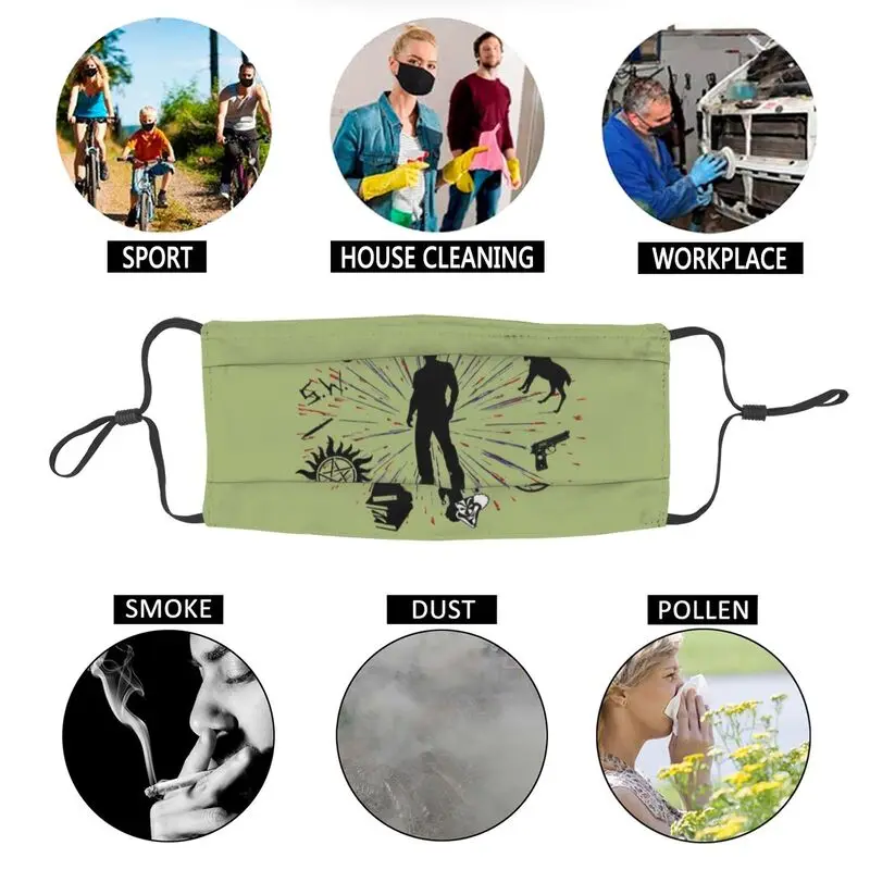 

Sam Winchester Mask Breathable Adult Supernatural Mouth Face Mask Anti Haze Dustproof Protection Cover Respirator Muffle