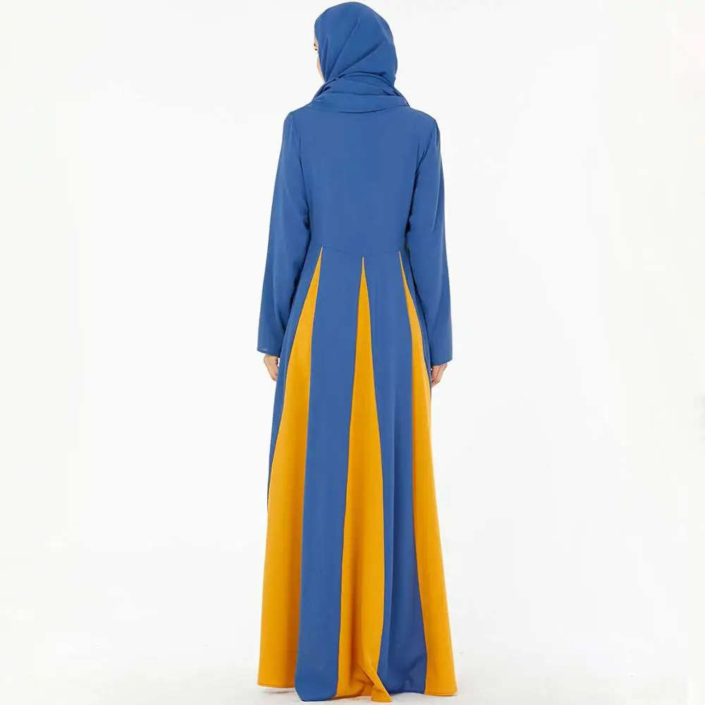 Платье макси с длинными рукавами и цветными блоками размера плюс вечернее платье